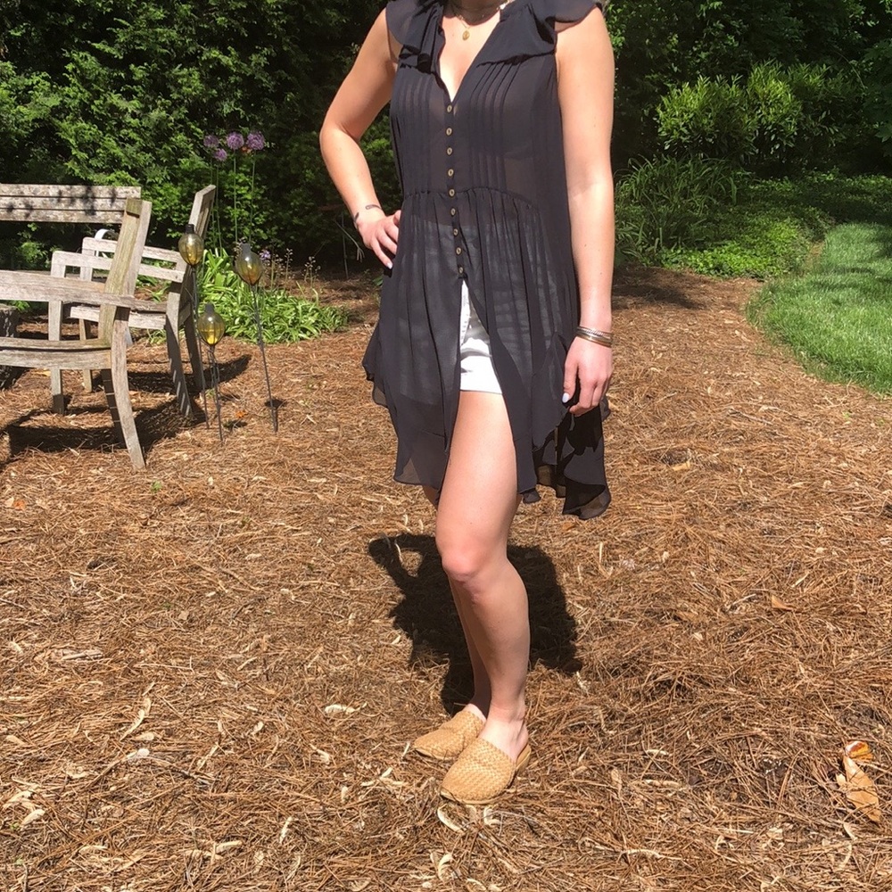 Anthro sheer tunic top